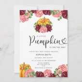 カボチャのバーガンディな赤ちゃんシャワー 招待状 (正面)