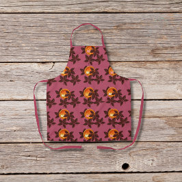 カボチャのパイとチョコ離れ深いバラ エプロン