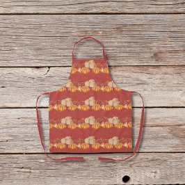 カボチャのパイと黒糖キューブ赤 エプロン