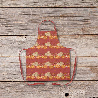 カボチャのパイと黒糖キューブ赤 エプロン