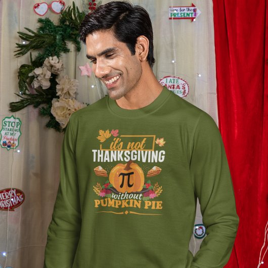 カボチャのパイなしの感謝祭ではないデザイン スウェットシャツ