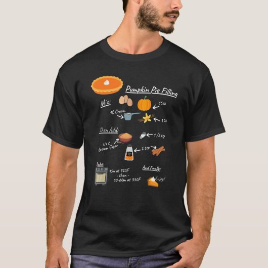 カボチャのパイのレシピ Tシャツ (正面)