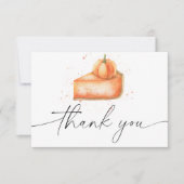 カボチャのパイの赤ちゃんシャワ感謝していーユー サンキューカード (正面)