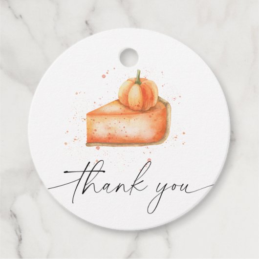 カボチャのパイの赤ちゃんシャワ感謝していーユー フェイバータグ (正面)