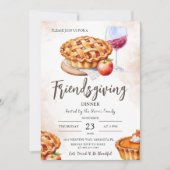 カボチャのパイ水の色のフレンドディナー 招待状 (正面)