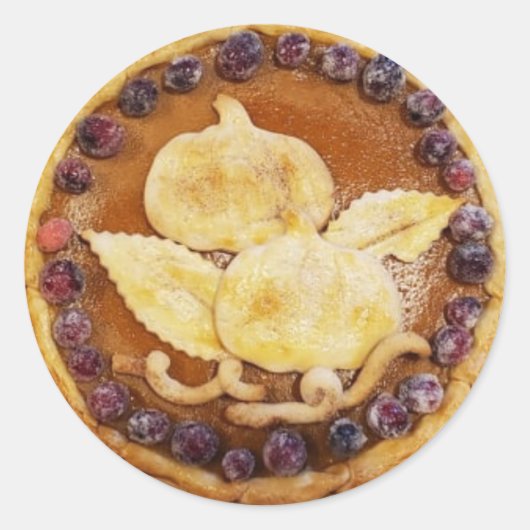 カボチャのパイ食品の写真 ラウンドシール (正面)