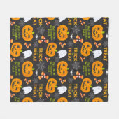 カボチャのパッチかわいいハロウィーンで私に会う フリースブランケット (正面(横))