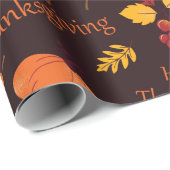 カボチャのパッチと落下離れするハッピーサンクスギビング ラッピングペーパー (ロールコーナー)