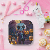 カボチャのパッチのスケルトンの仲間 ペーパープレート (パーティー)