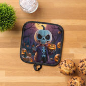 カボチャのパッチのスケルトンの仲間 鍋敷き (トップダウン)