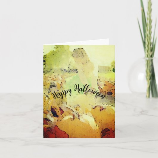 カボチャのパッチハッピーハローウィングリーティングカード カード (正面)
