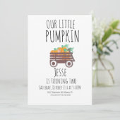 カボチャのパッチハロウィーンカボチャのワゴン2回転 招待状 (スタンド正面)