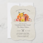 カボチャのパッチハーベスト |感謝祭ディナーパーティー 招待状 (正面)