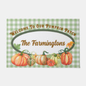カボチャのパッチファミリ名へようこそ ドアマット (正面)