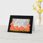 カボチャのパッチ写真グリーティングカード カード (黄色い花)