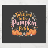 カボチャのパッチ感謝カボチャに連れて行く リキュールボトルラベル (シングルラベル)