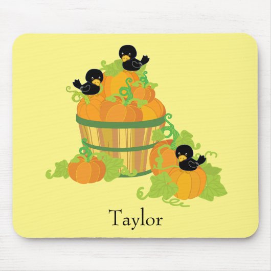 カボチャのパッチ黄色とオレンジ マウスパッド (正面)