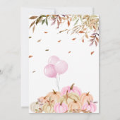 カボチャのピンクのトラックの赤ちゃんシャワー 招待状 (裏面)