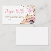 カボチャのピンクのトラック赤ちゃんシャワーオムツラッフル エンクロージャーカード (正面/裏面)