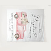 カボチャのピンクのトラック赤ちゃんシャワー写真の背景 タペストリー (正面(横))