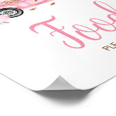 カボチャのピンクのトラック食品ベビーシャワー ポスター (角)