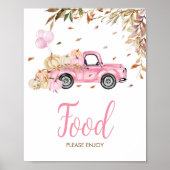 カボチャのピンクのトラック食品ベビーシャワー ポスター (正面)