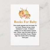 カボチャのピンクのベビーのための赤ちゃんシャワーの本フローラ エンクロージャーカード (正面)