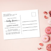 カボチャのピンクの水の色ベビーガールシャワー インビテーションポストカード