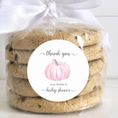 カボチャのピンクの水色ベビーシャワーありがとう ラウンドシール