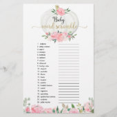 カボチャのピンクの緑のベビー単語スクランブルシャワー (正面)