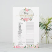 カボチャのピンクの緑のベビー単語スクランブルシャワー (スタンド正面)