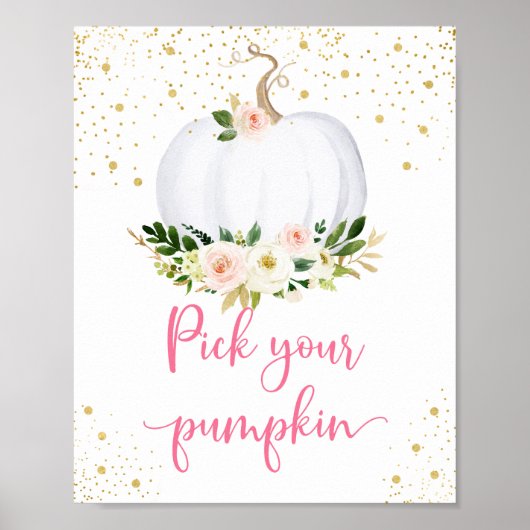 カボチャのピンクの金ゴールド誕生日 ポスター