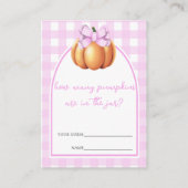 カボチャのピンクボウカボチャのゲーム数を推測 エンクロージャーカード (正面)