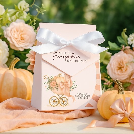 カボチャのピンクボウ水の色ベビーシャワー フェイバーボックス