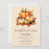 カボチャのフレンドギビングディナー 招待状 (正面)