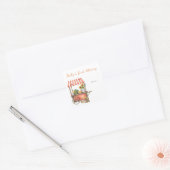 カボチャのブックプレート - 赤ちゃんの最初の図書館 スクエアシール (封筒)