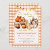 カボチャのブリュース&おむつ秋パーティージェンダーの明け 招待状 (正面/裏面)
