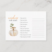 カボチャのベビーの赤ちゃんシャワーかわいい願い エンクロージャーカード (正面)