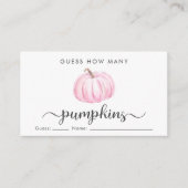 カボチャのベビーガールシャワーゲームの数を推測 エンクロージャーカード (正面)