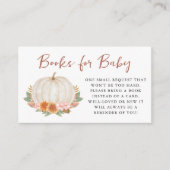 カボチャのベビーシャワー用の本 エンクロージャーカード (正面)