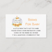 カボチャのベビーシャワー用の本 エンクロージャーカード (正面)