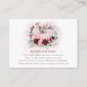 カボチャのベビーシャワー用の本 エンクロージャーカード (正面)