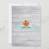 カボチャのベビーシャワー田舎の木の黒板 招待状 (裏面)