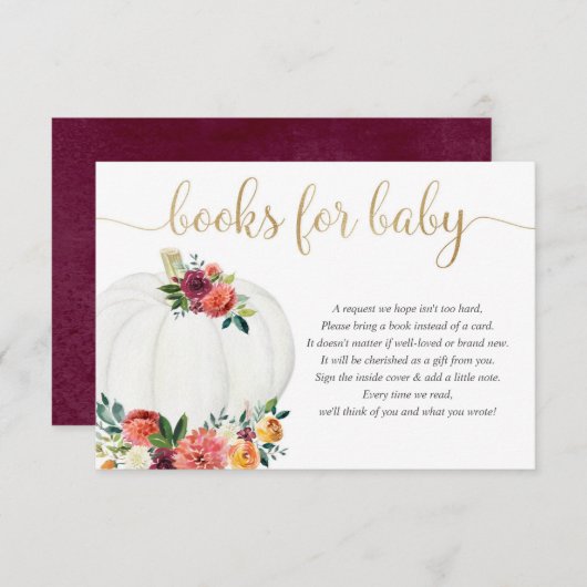 カボチャのベビー男女兼用秋フローラ エンクロージャーカード (正面/裏面)