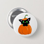カボチャのボタンの猫 缶バッジ (正面&裏面)