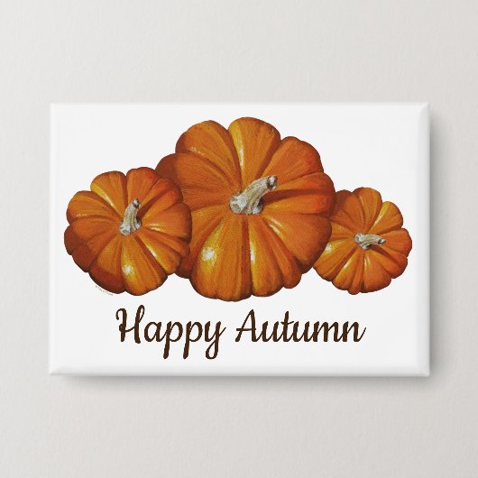 カボチャのボタン 缶バッジ (正面)