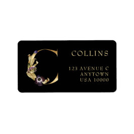 カボチャのモノグラムラベル付き装飾文字C ラベル