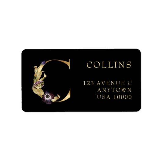 カボチャのモノグラムラベル付き装飾文字C ラベル (正面)