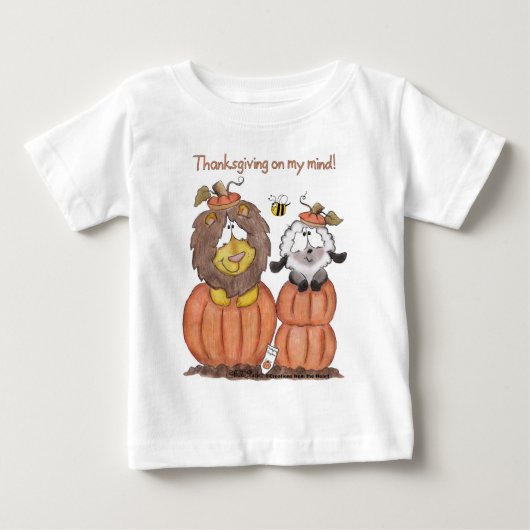 カボチャのライオンとラム ベビーTシャツ (正面)
