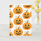 カボチャのランタン柄のグリーティングカード カード (黄色い花)